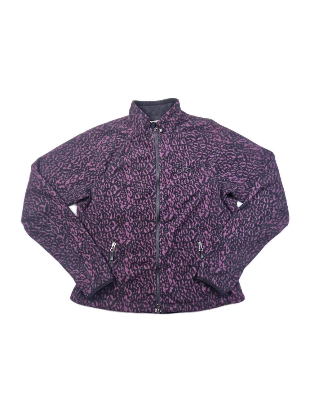 Harley Davidson - Purple Animal Print Cheetah Fleece Zip Up Jacket - Womens L